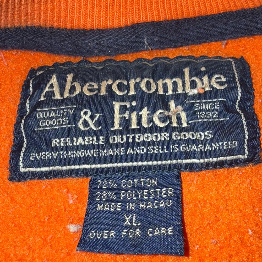 Abercrombie & Fitch Men's Orange Sweatshirt XL Vintage - Picture 7 of 8